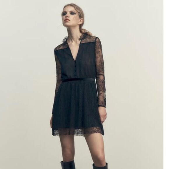 ZARA Short Lace Dress  NWT SIZE XS - Picture 1 of 10